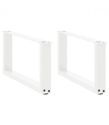 vidaXL Coffee Table Legs U-Shaped 2 pcs White 70x(30-31) cm Steel — Size: 70 x (30-31) cm