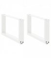 vidaXL Coffee Table Legs U-Shaped 2 pcs White 70x(30-31) cm Steel — Size: 70 x (30-31) cm