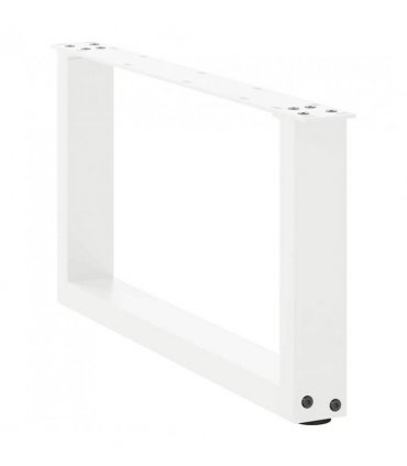vidaXL Coffee Table Legs U-Shaped 2 pcs White 70x(30-31) cm Steel — Size: 70 x (30-31) cm