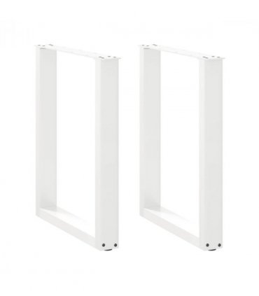 vidaXL Dining Table Legs U-Shaped 2 pcs White 70x(72-73) cm Steel — Size: 70 x (72-73) cm — V0671986300