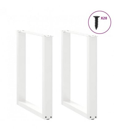 vidaXL Dining Table Legs U-Shaped 2 pcs White 70x(72-73) cm Steel — Size: 70 x (72-73) cm — V0671986300