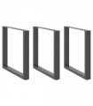 vidaXL Dining Table Legs U-Shaped 3 pcs Anthracite 80x(72-73) cm Steel — Size: 80 x (72-73) cm