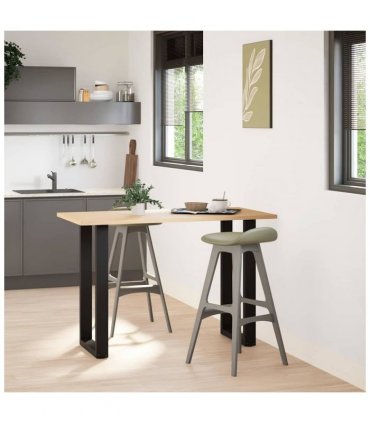 vidaXL Bar Table Legs U-Shaped 2 pcs Black 40x(90-91) cm Steel — Size: 40 x (90-91) cm