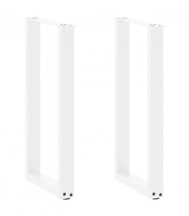 vidaXL Console Table Legs U-Shaped 2 pcs White 38x(72-73) cm Steel — Size: 38 x (72-73) cm — V0671986305