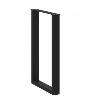 vidaXL Bar Table Legs U-Shaped 2 pcs Black 60x(90-91) cm Steel — Size: 60 x (90-91) cm