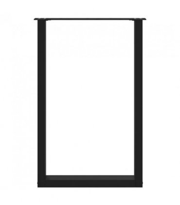 vidaXL Bar Table Legs U-Shaped 2 pcs Black 60x(90-91) cm Steel — Size: 60 x (90-91) cm