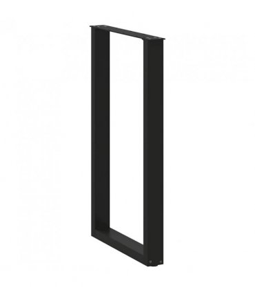 vidaXL Bar Table Legs U-Shaped 2 pcs Black 60x(100-101) cm Steel — Size: 60 x (100-101) cm