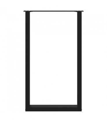 vidaXL Bar Table Legs U-Shaped 2 pcs Black 60x(100-101) cm Steel — Size: 60 x (100-101) cm