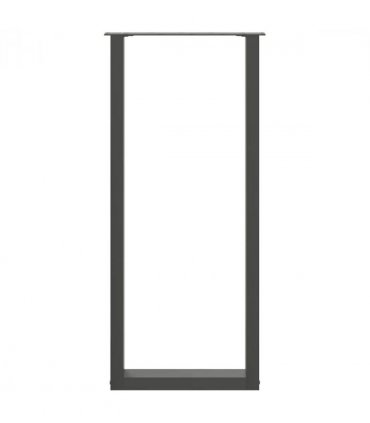 vidaXL Bar Table Legs U-Shaped 2 pcs Anthracite 40x(110-111) cm Steel — Size: 40 x (110-111) cm