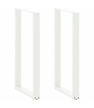 vidaXL Bar Table Legs U-Shaped 2 pcs White 60x(110-111) cm Steel — Size: 60 x (110-111) cm