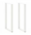 vidaXL Bar Table Legs U-Shaped 2 pcs White 60x(110-111) cm Steel — Size: 60 x (110-111) cm
