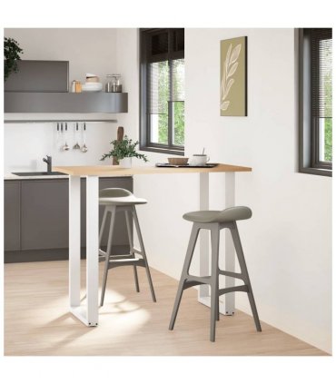 vidaXL Bar Table Legs U-Shaped 2 pcs White 60x(110-111) cm Steel — Size: 60 x (110-111) cm
