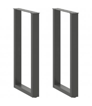 vidaXL Bar Table Legs U-Shaped 2 pcs Anthracite 50x(90-91) cm Steel — Size: 50 x (90-91) cm