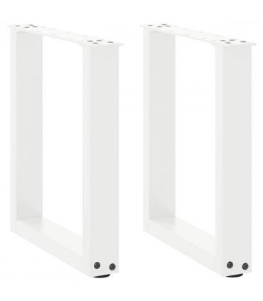 vidaXL Coffee Table Legs U-Shaped 2 pcs White 28x(42-43) cm Steel — Size: 28 x (42-43) cm