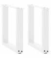 vidaXL Coffee Table Legs U-Shaped 2 pcs White 28x(42-43) cm Steel — Size: 28 x (42-43) cm