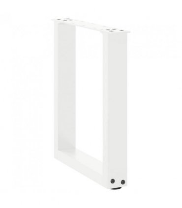 vidaXL Coffee Table Legs U-Shaped 2 pcs White 28x(42-43) cm Steel — Size: 28 x (42-43) cm