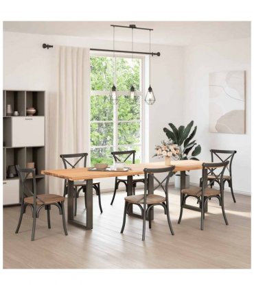 vidaXL Dining Table Legs U-Shaped 3 pcs Natural Steel 70x(72-73) cm Steel — Size: 70 x (72-73) cm