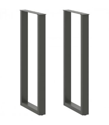 vidaXL Bar Table Legs U-Shaped 2 pcs Anthracite 50x(110-111) cm Steel — Size: 50 x (110-111) cm