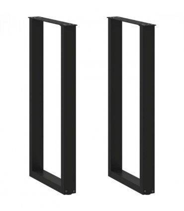 vidaXL Bar Table Legs U-Shaped 2 pcs Black 40x(100-101) cm Steel — Size: 40 x (100-101) cm