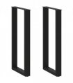 vidaXL Bar Table Legs U-Shaped 2 pcs Black 40x(100-101) cm Steel — Size: 40 x (100-101) cm