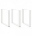 vidaXL Dining Table Legs U-Shaped 3 pcs White 80x(72-73) cm Steel — Size: 80 x (72-73) cm