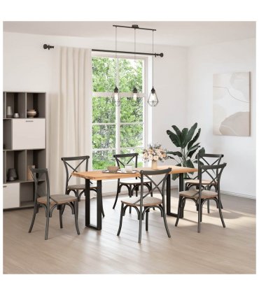 vidaXL Console Table Legs U-Shaped 2 pcs Black 28x(72-73) cm Steel — Size: 28 x (72-73) cm — V0671986318