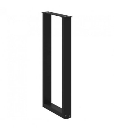 vidaXL Console Table Legs U-Shaped 2 pcs Black 28x(72-73) cm Steel — Size: 28 x (72-73) cm — V0671986318