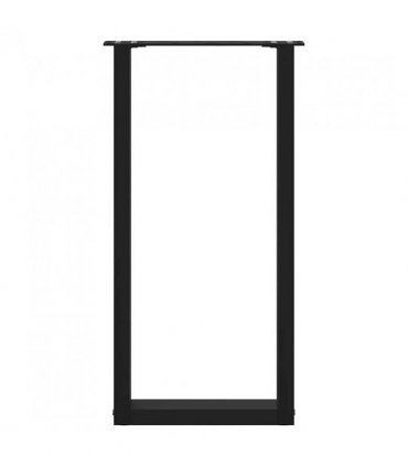 vidaXL Console Table Legs U-Shaped 2 pcs Black 28x(72-73) cm Steel — Size: 28 x (72-73) cm — V0671986318