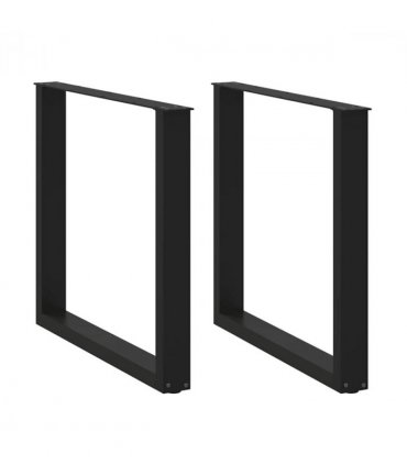 vidaXL Dining Table Legs U-Shaped 2 pcs Black 90x(72-73) cm Steel — Size: 90 x (72-73) cm — V0671986319