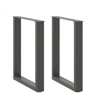 vidaXL Dining Table Legs U-Shaped 2 pcs Anthracite 60x(72-73) cm Steel — Size: 60 x (72-73) cm