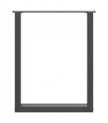 vidaXL Dining Table Legs U-Shaped 2 pcs Anthracite 60x(72-73) cm Steel — Size: 60 x (72-73) cm