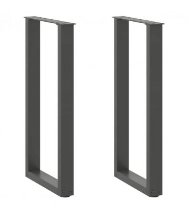 vidaXL Console Table Legs U-Shaped 2 pcs Anthracite 28x(72-73) cm Steel — Size: 28 x (72-73) cm — V0671986321
