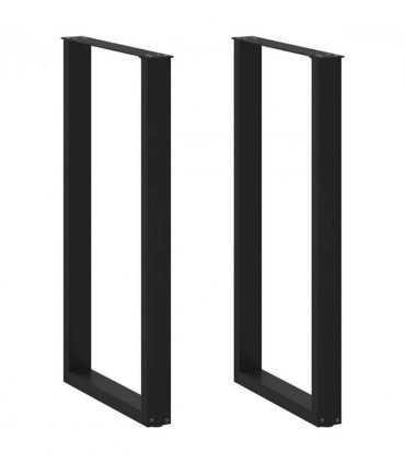 vidaXL Bar Table Legs U-Shaped 2 pcs Black 60x(110-111) cm Steel — Size: 60 x (110-111) cm