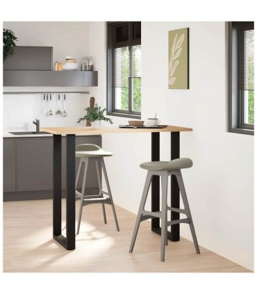 vidaXL Bar Table Legs U-Shaped 2 pcs Black 60x(110-111) cm Steel — Size: 60 x (110-111) cm