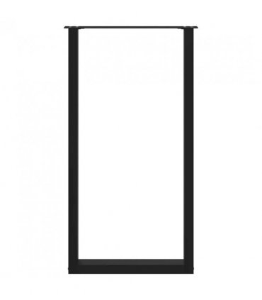 vidaXL Bar Table Legs U-Shaped 2 pcs Black 60x(110-111) cm Steel — Size: 60 x (110-111) cm