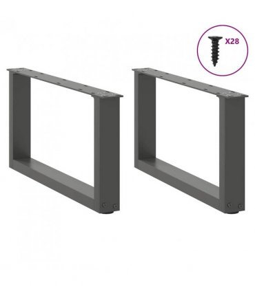 vidaXL Coffee Table Legs U-Shaped 2 pcs Anthracite 70x(30-31) cm Steel — Size: 70 x (30-31) cm — V0671986324