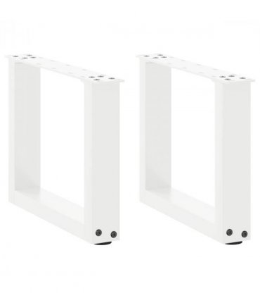 vidaXL Coffee Table Legs U-Shaped 2 pcs White 40x(30-31) cm Steel — Size: 40 x (30-31) cm