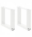 vidaXL Coffee Table Legs U-Shaped 2 pcs White 40x(30-31) cm Steel — Size: 40 x (30-31) cm