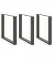 vidaXL Dining Table Legs U-Shaped 3 pcs Anthracite 90x(72-73) cm Steel — Size: 90 x (72-73) cm