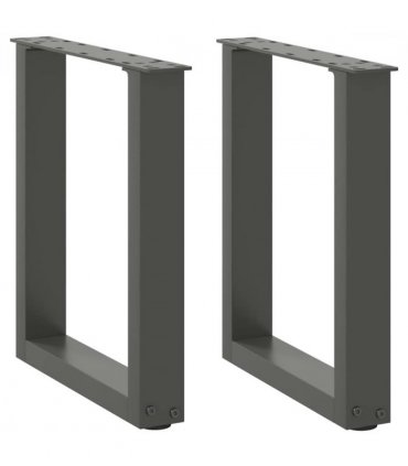 vidaXL Coffee Table Legs U-Shaped 2 pcs Anthracite 38x(42-43) cm Steel — Size: 38 x (42-43) cm