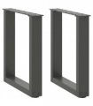 vidaXL Coffee Table Legs U-Shaped 2 pcs Anthracite 38x(42-43) cm Steel — Size: 38 x (42-43) cm