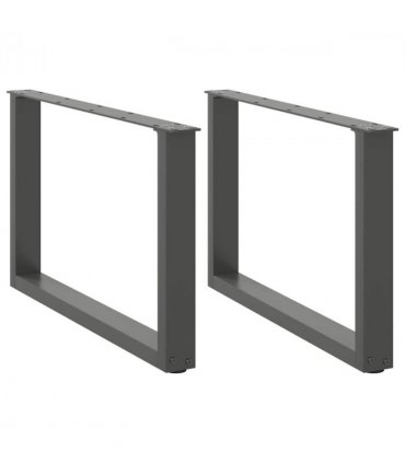 vidaXL Coffee Table Legs U-Shaped 2 pcs Anthracite 60x(42-43) cm Steel — Size: 60 x (42-43) cm