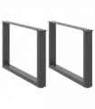 vidaXL Coffee Table Legs U-Shaped 2 pcs Anthracite 60x(42-43) cm Steel — Size: 60 x (42-43) cm