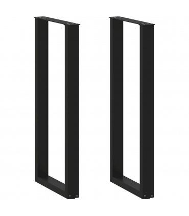 vidaXL Bar Table Legs U-Shaped 2 pcs Black 40x(110-111) cm Steel — Size: 40 x (110-111) cm