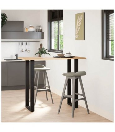 vidaXL Bar Table Legs U-Shaped 2 pcs Black 40x(110-111) cm Steel — Size: 40 x (110-111) cm