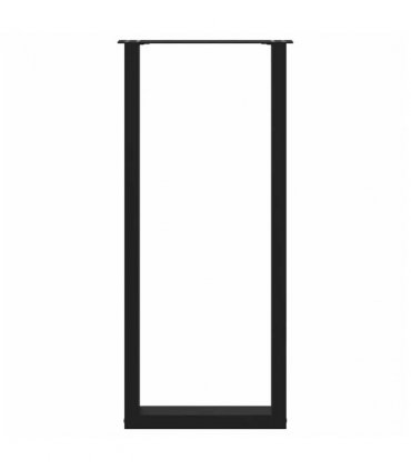 vidaXL Bar Table Legs U-Shaped 2 pcs Black 40x(110-111) cm Steel — Size: 40 x (110-111) cm