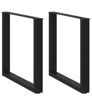 vidaXL Dining Table Legs U-Shaped 2 pcs Black 80x(72-73) cm Steel — Size: 80 x (72-73) cm — V0671986332