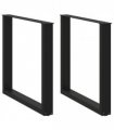 vidaXL Dining Table Legs U-Shaped 2 pcs Black 80x(72-73) cm Steel — Size: 80 x (72-73) cm — V0671986332