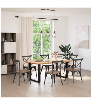 vidaXL Dining Table Legs U-Shaped 2 pcs Black 80x(72-73) cm Steel — Size: 80 x (72-73) cm — V0671986332