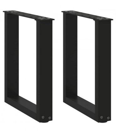vidaXL Coffee Table Legs U-Shaped 2 pcs Black 28x(42-43) cm Steel — Size: 28 x (42-43) cm — V0671986334